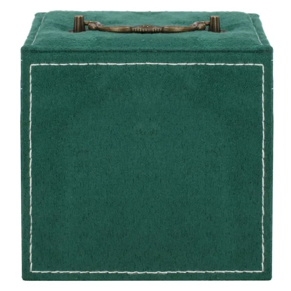 Cutie pentru bijuterii, catifea, verde, 12x12x12 cm, Springos