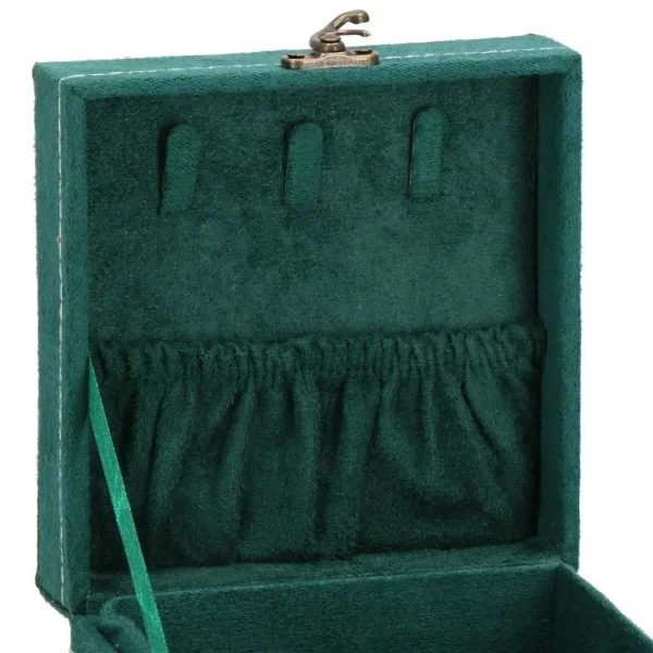 Cutie pentru bijuterii, catifea, verde, 12x12x12 cm, Springos
