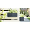 Jardiniera decorativa, suport metalic, sistem irigare,​​​​​​​ antracit, 38x18x16.2 cm, Boardee Fencycase W Old