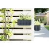 Jardiniera decorativa, suport metalic, sistem irigare, antracit, 58x18x16.2 cm, Boardee Fencycase W Old