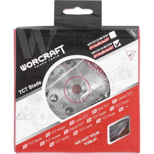 Disc circular pentru fierastrau 114784, 36 dinti, 115 mm, Worcraft