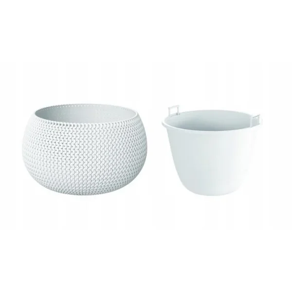 Ghiveci decorativ pentru flori, rotund, alb, 29x19.5 cm, Splofy Bowl