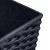 Ghiveci decorativ de flori, patrat, 32.5x32.5x61 cm, imitatie ratan, antracit, Prosperplast