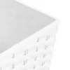 Ghiveci de flori, Prosperplast, Rato Low, patrat, 32 L, imitatie ratan, alb, 32x32x32.5 cm