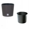 Ghiveci decorativ de flori, Prosperplast, Rato Round, rotund, maro, imitatie ratan, 25x22.4 cm