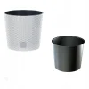 Ghiveci decorativ de flori, Prosperplast, Rato Round, rotund, alb, imitatie ratan, 30x27 cm
