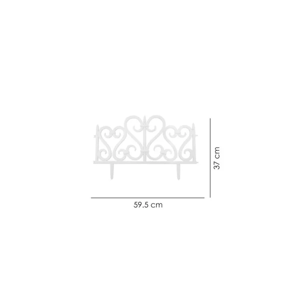 Gard de gradina, plastic negru, set 4 buc, 59.5x37 cm