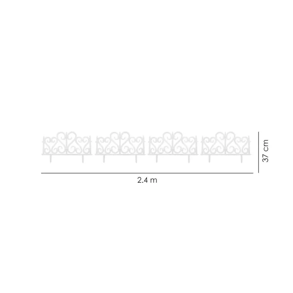 Gard de gradina, plastic negru, set 4 buc, 59.5x37 cm