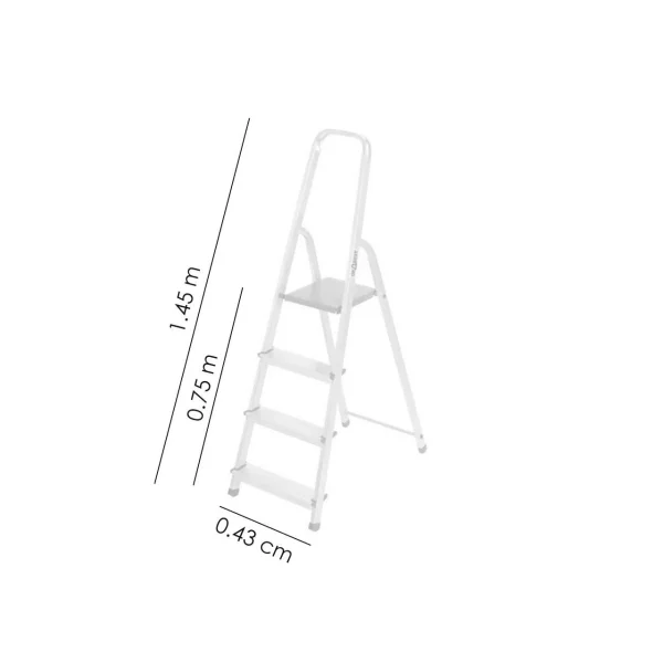Scara aluminiu, 3 trepte, platforma, max 125 kg, 1.45 m, Drabest
