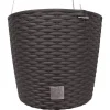 Ghiveci decorativ cu lant, rotund, maro, 25.6x21.9 cm, Rato Round WS