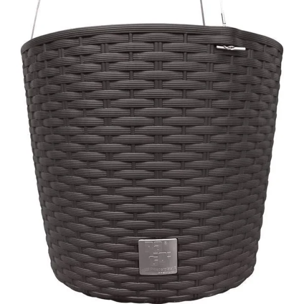 Ghiveci decorativ cu lant, rotund, maro, 25.6x21.9 cm, Rato Round WS
