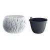 Ghiveci decorativ cu lant, rotund, alb, 29x19.5 cm, Sandy Bowl