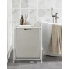 Raft baie cu cos de rufe, Artool, placa raft MDF, cadru otel, cu compartiment rufe, alb, 50x33x72 cm