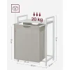 Raft baie cu cos de rufe, Artool, placa raft MDF, cadru otel, cu compartiment rufe, alb, 50x33x72 cm
