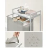 Raft baie cu cos de rufe, Artool, placa raft MDF, cadru otel, cu compartiment rufe, alb, 50x33x72 cm