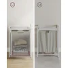 Raft baie cu cos de rufe, Artool, placa raft MDF, cadru otel, cu compartiment rufe, alb, 50x33x72 cm