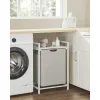 Raft baie cu cos de rufe, Artool, placa raft MDF, cadru otel, cu compartiment rufe, alb, 50x33x72 cm
