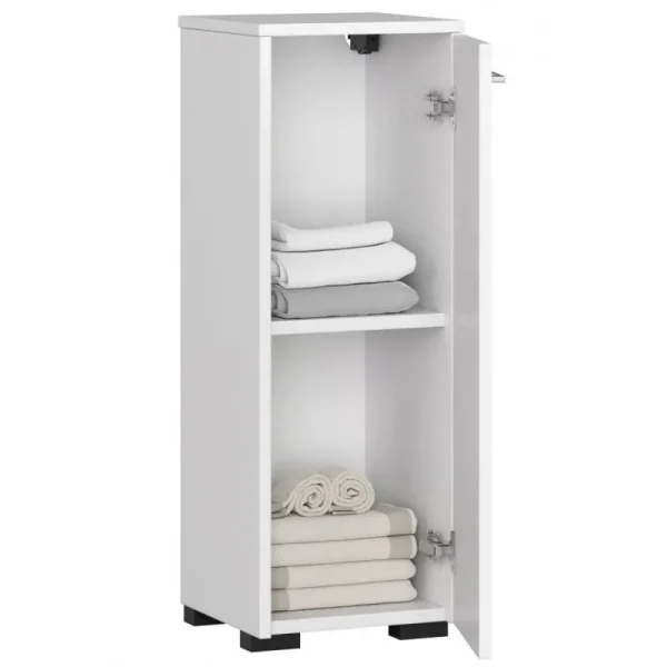 Dulap baie, placa laminata, 2 rafturi, alb, 30x30x82 cm