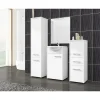 Dulap baie, placa laminata, 5 rafturi, 2 usi, alb, 30x30x140 cm