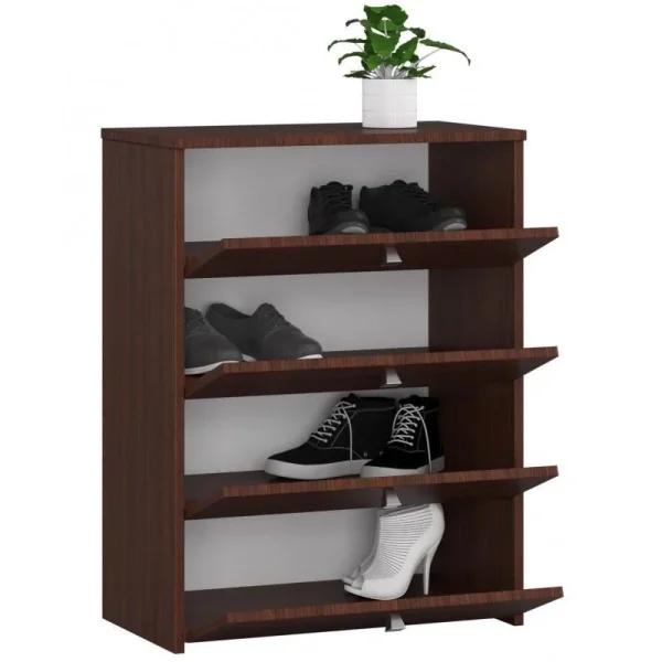 Dulap depozitat incaltaminte, pantofar, placa laminata, 4 sertare, wenge, 60x33x80 cm