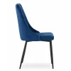 Scaun bucatarie/living, Artool, Imola, catifea bleumarin, picioare metal negru, 48.5x61x93.5 cm