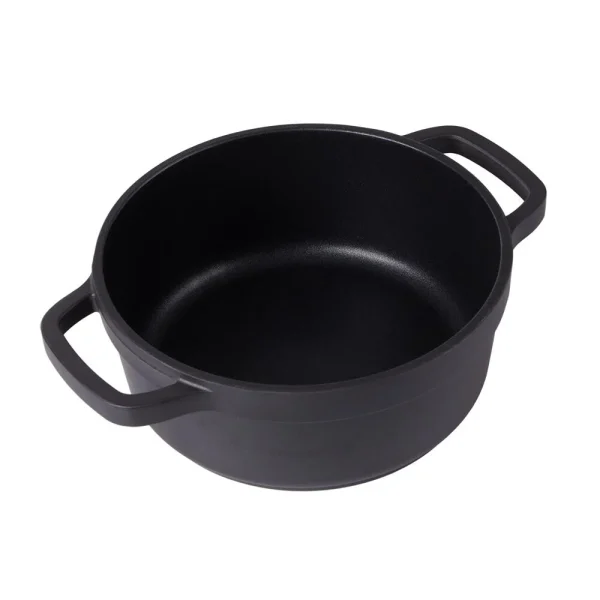 Oala de aluminiu cu capac, negru, 2.2 L, 20 cm, Verk Group