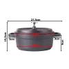 Oala de aluminiu cu capac, negru, 2.2 L, 20 cm, Verk Group