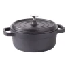 Oala de aluminiu cu capac, negru, 2.2 L, 20 cm, Verk Group
