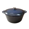 Oala de fonta emailata cu capac, maner din inox, 8 L, Perfect Home