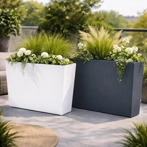 Jardiniera decorativa, alb, 58x18x49.8 cm, Urbi Case