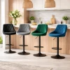 Scaun de bucatarie/bar, Artool, Kast, rotativ, piele ecologica neagra, picior metal negru, 45.5x48.5x85-105 cm