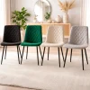 Scaun bucatarie/living, Artool, Turin, catifea neagra, picioare metal negru, 44.5x53x88.5 cm