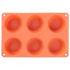 Forma coacere pentru briose, 6 forme, silicon, rosu, 23.7x16x3 cm, MagicHome