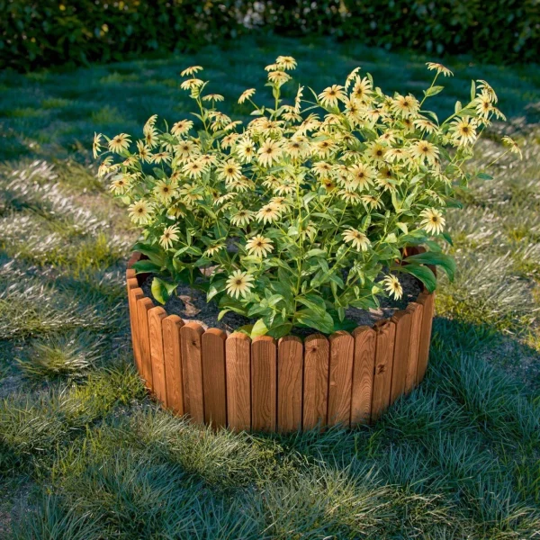 Gard de gradina decorativ din lemn, maro, 200x20 cm