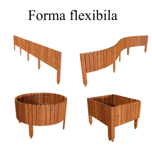 Gard de gradina decorativ din lemn, maro, 200x30 cm