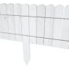 Gard de gradina decorativ din lemn, alb, 200x30 cm