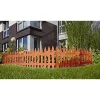 Gard de gradina decorativ, din plastic, maro deschis, set 7 buc, 3.2 m x 35 cm