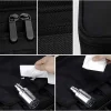 Geanta pentru cosmetice/accesorii baie, Soulima, poliester, PVC, EVA, neagra, 26x9x22.5 cm