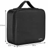 Geanta pentru cosmetice/accesorii baie, Soulima, poliester, PVC, EVA, neagra, 26x9x22.5 cm