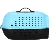 Geanta pentru transport caine/pisica, Springos, albastru si negru, plastic, max 7 kg, 48x33x28 cm