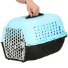 Geanta pentru transport caine/pisica, Springos, albastru si negru, plastic, max 7 kg, 48x33x28 cm