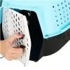 Geanta pentru transport caine/pisica, Springos, albastru si negru, plastic, max 7 kg, 48x33x28 cm