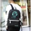 Ghiozdan/rucsac smart, fosforescent, impermeabil, cablu USB, mini jack, lacat, negru, 33x14x42 cm, Kruzzel