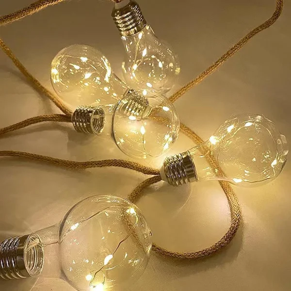 Ghirlanda solara, Strend Pro, tip sirag, de 10 becuri LED, 3.8 m