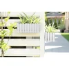Jardiniera decorativa, suport metalic, sistem irigare,​​​​​​​ alb, 38x18x16.2 cm, Boardee Fencycase W Old