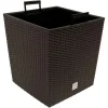 Ghiveci de flori patrat, RATO Iow, 32x32x32.5 cm, 32 L, imitatie ratan, maro, Prosperplast