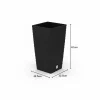 Ghiveci decorativ de flori, patrat, 32.5x32.5x61 cm, imitatie ratan, antracit, Prosperplast