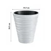 Ghiveci decorativ de flori, rotund, alb, 34.5x38.5 cm, Sand