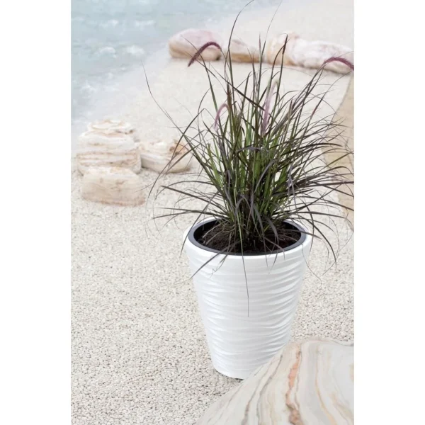 Ghiveci decorativ de flori, rotund, alb, 34.5x38.5 cm, Sand