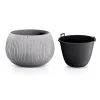 Ghiveci decorativ cu lant, rotund, gri, 2.3 L, 23.8x16.1 cm, Beton Bowl